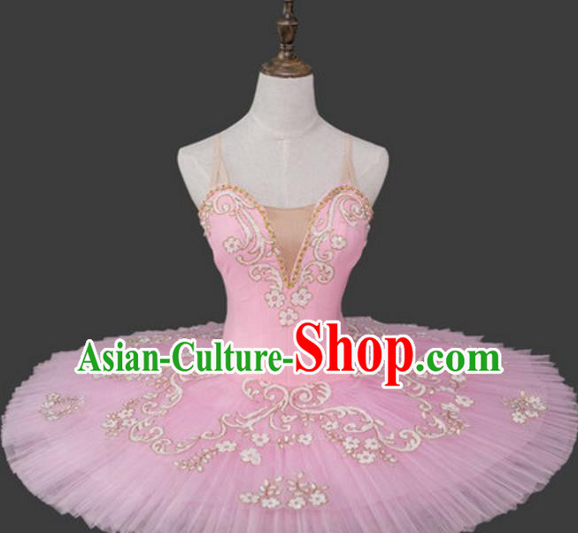 Top Grade Ballet Dance Costume Pink Dress Bubble Ballerina Skirt Tu Tu Dancewear for Women
