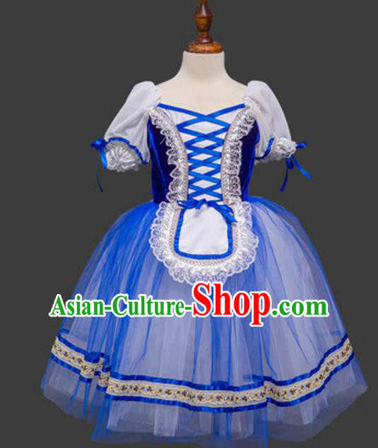 Top Grade Ballet Swan Dance Costume Blue Dress Ballerina Skirt Tu Tu Dancewear for Women