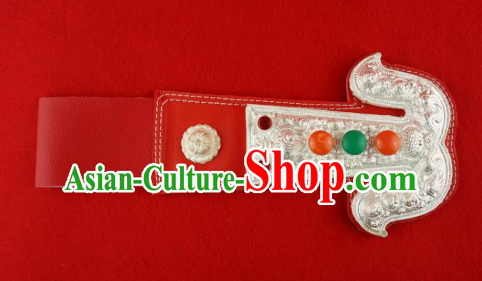 Traditional Chinese Zang Nationality Costume Waist Accessories, China Tibetan Robe Waistband for Kids