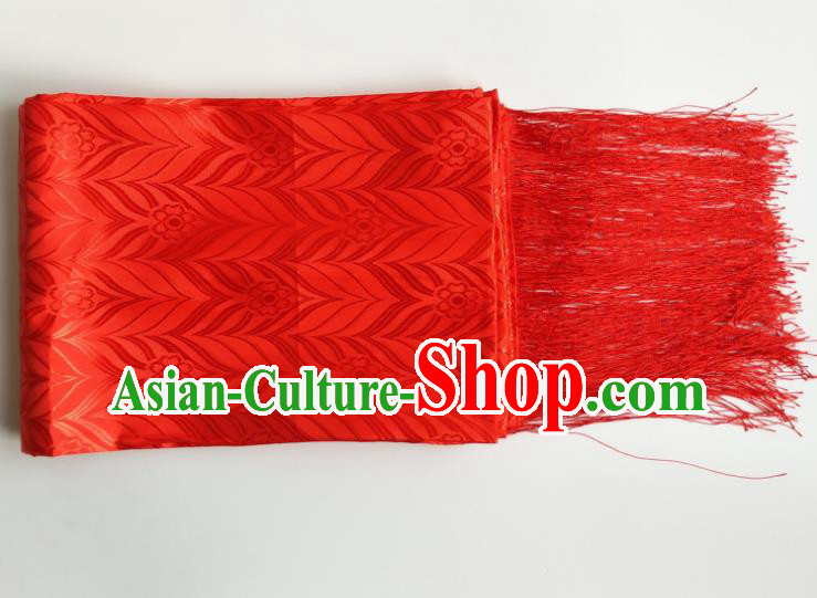 Traditional Chinese Zang Nationality Red Brocade Belts, China Tibetan Robe Waistband