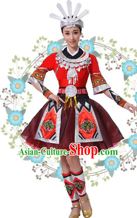 Traditional Chinese Yangge Fan Dance Folk Dance Ethnic Costume Classical Yangko Chorus Modern Dance Dress Halloween Clothing and Shoes