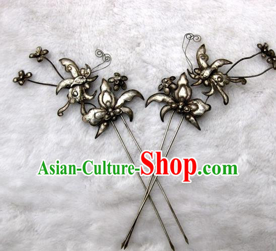 Chinese Traditional Miao Nationality Hair Clip Hair Accessories Butterfly Hairpins Headwear for Women