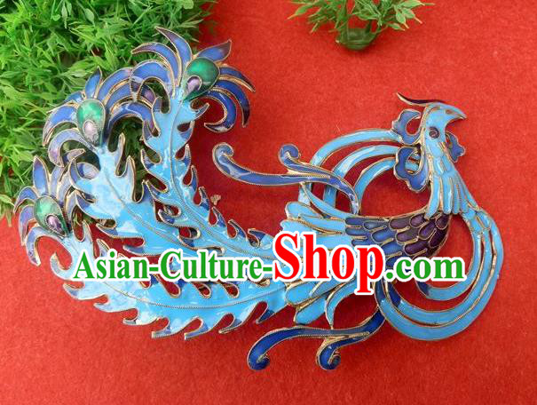 Chinese Traditional Miao Nationality Blueing Phoenix Hairpins Hair Accessories for Women