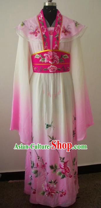 Chinese Traditional Beijing Opera Actress Costumes China Peking Opera Diva Embroidered Pink Dress for Adults