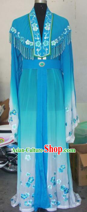 Chinese Traditional Beijing Opera Actress Costumes China Peking Opera Blue Dress for Adults