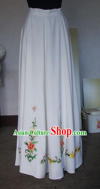 Chinese Traditional Beijing Opera Young Lady Costumes China Peking Opera Diva White Skirt for Adults