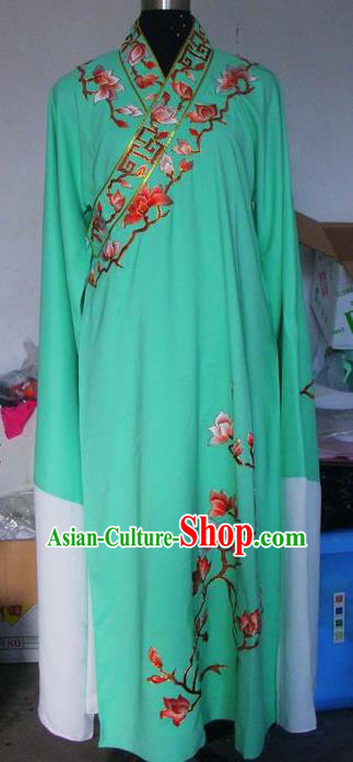 Chinese Traditional Beijing Opera Niche Costumes China Peking Opera Scholar Embroidered Mangnolia Green Clothing for Adults