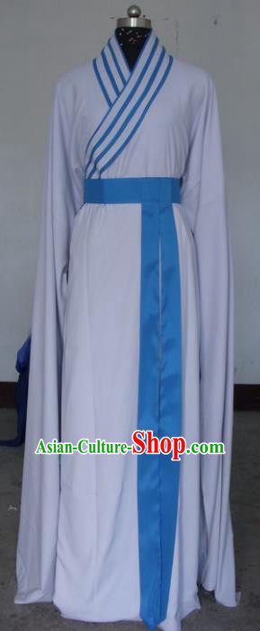 Chinese Traditional Shaoxing Opera White Robe Peking Opera Niche Costumes for Adults