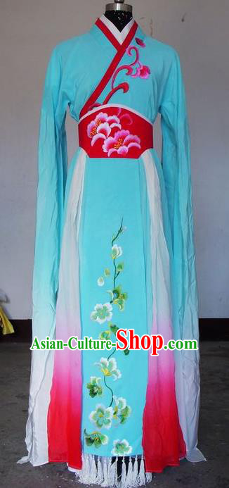 Chinese Traditional Beijing Opera Actress Green Costumes China Peking Opera Embroidered Dress for Adults