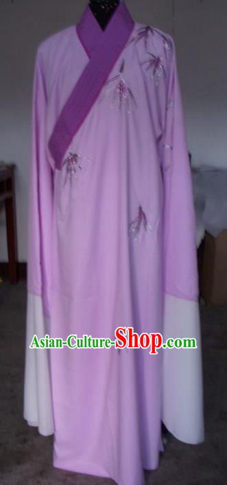 Chinese Traditional Shaoxing Opera Embroidered Purple Robe Peking Opera Niche Costumes for Adults