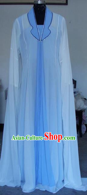 Chinese Traditional Beijing Opera Actress Blue Dress China Peking Opera Princess Costumes for Adults