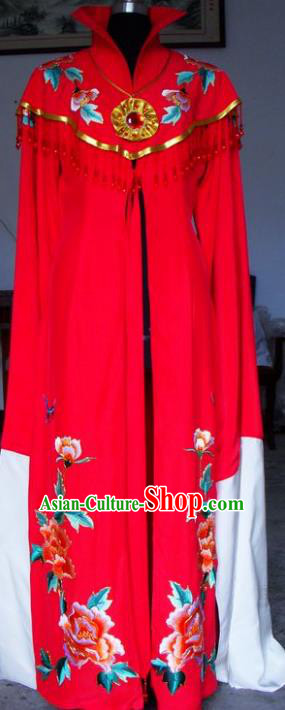 Chinese Traditional Beijing Opera Actress Embroidered Red Dress China Peking Opera Empress Costumes for Adults