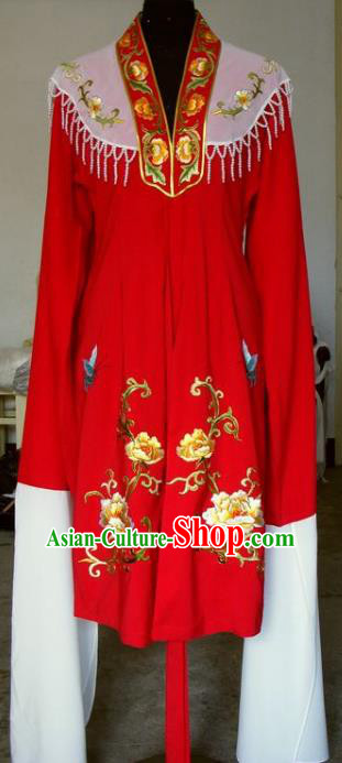 Chinese Traditional Beijing Opera Actress Embroidered Red Cape China Peking Opera Imperial Concubine Costumes for Adults