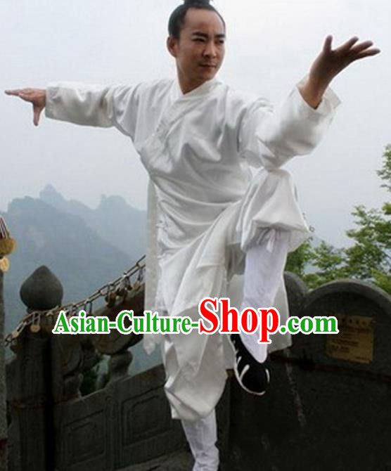 Chinese Traditional Martial Arts Costumes Tai Chi Clothing Taoist Kung Fu White Suits for Men