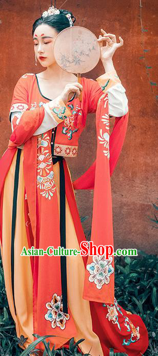 Chinese Ancient Palace Lady Hanfu Han Dynasty Imperial Concubine Queen Embroidered Historical Costumes