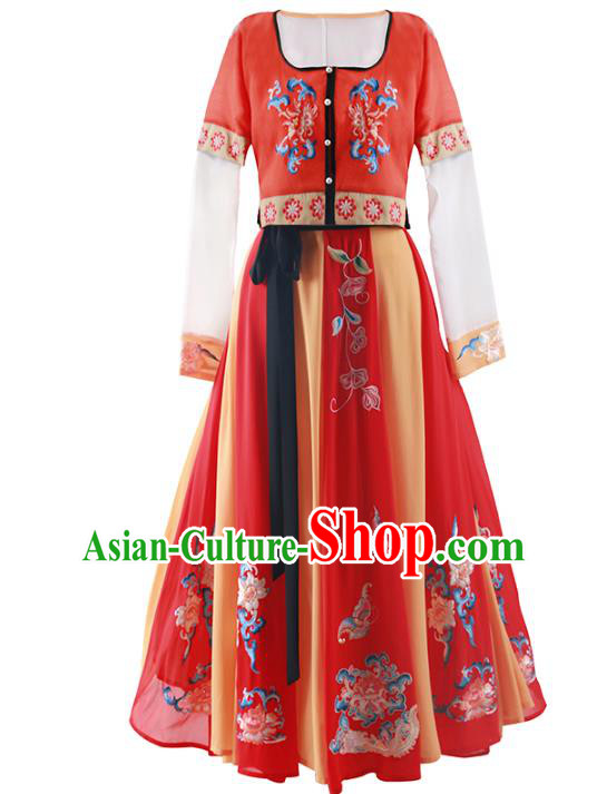 Chinese Ancient Palace Lady Hanfu Han Dynasty Imperial Concubine Queen Embroidered Historical Costumes