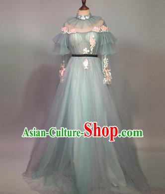 Top Grade Stage Performance Customized Costume Models Catwalks Veil Full Dress for Women