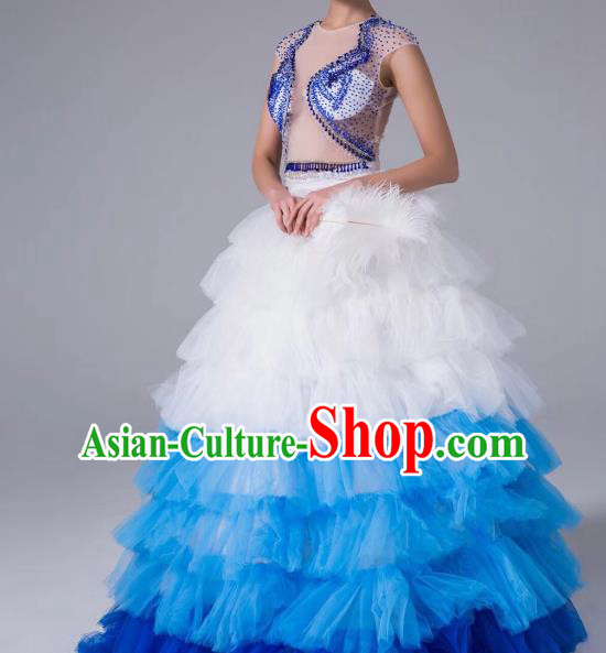 Top Grade Stage Performance Compere Costume Models Catwalks Full Dress for Women