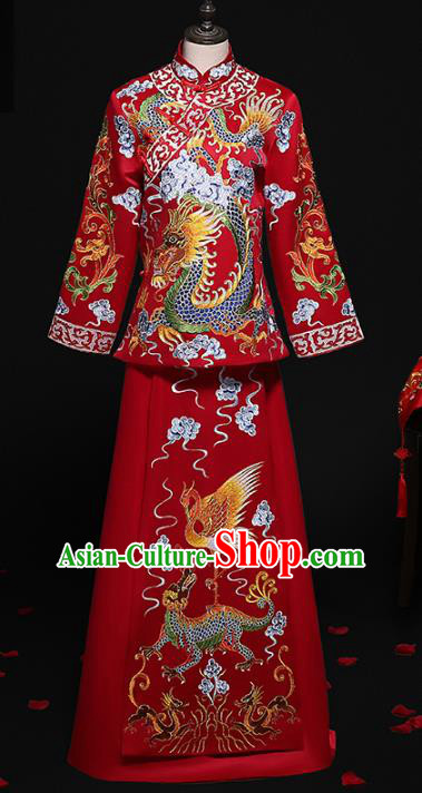 Chinese Traditional Wedding Costumes Tang Suit Bridegroom Embroidered Clothing for Men