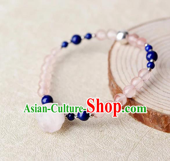 Chinese Traditional Jewelry Accessories Ancient Palace Hanfu Pink Bracelet for Women