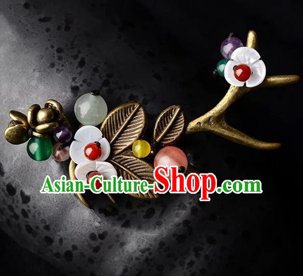 Chinese Traditional Jewelry Accessories Ancient Palace Hanfu Shell Brooch for Women