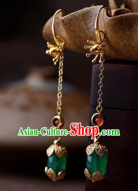 Chinese Traditional Jewelry Accessories Ancient Palace Hanfu Coloured Glaze Earrings for Women