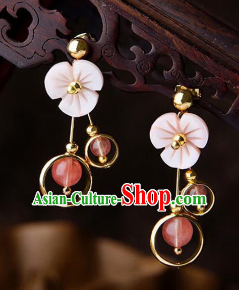 Chinese Traditional Jewelry Accessories Ancient Palace Hanfu Shell Earrings for Women