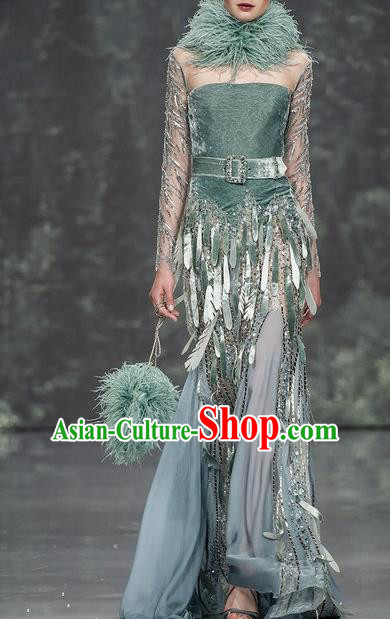 Top Grade Stage Performance Customized Costume Models Catwalks Full Dress for Women