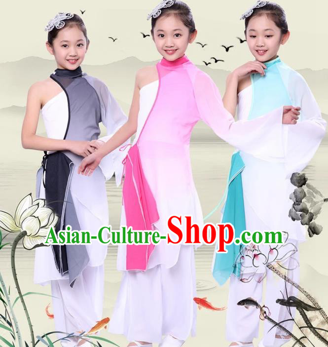 Children Models Show Costume Chinese Stage Performance Folk Dance Clothing for Kids