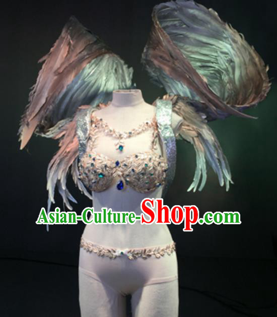 Top Grade Models Show Costume Stage Performance Bikini Dress and Wing for Women