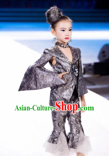Children Models Show Costume Stage Performance Catwalks Clothing for Kids
