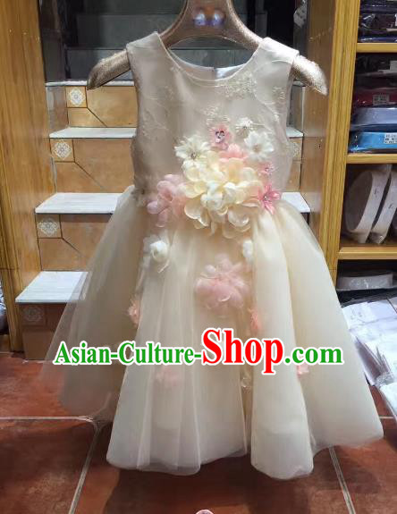 Top Grade Children Catwalks Costume Modern Dance Stage Performance Princess Dress for Kids