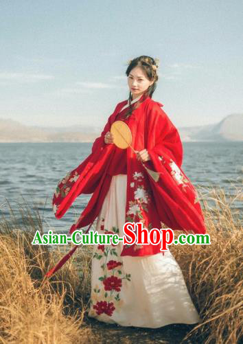 Chinese Ming Dynasty Imperial Concubine Embroidered Costume Ancient Palace Lady Hanfu Dress for Women