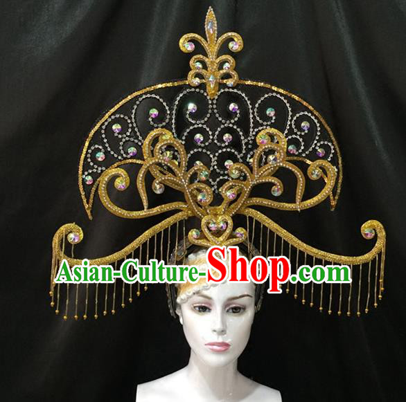 Brazilian Carnival Samba Dance Hair Accessories Chinese Catwalks Headdress for Women