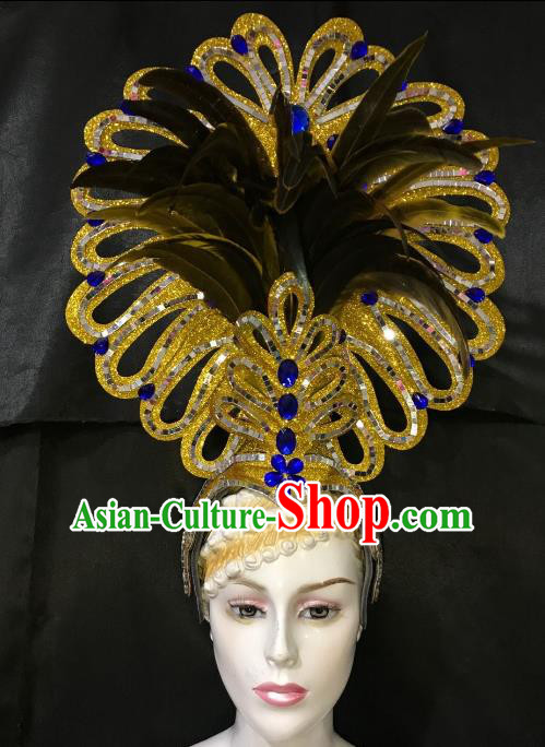 Brazilian Rio Carnival Samba Dance Hair Accessories Dionysia Miami Catwalks Headdress for Women