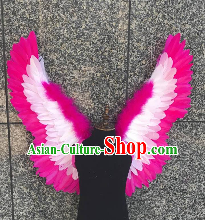 Top Grade Samba Dance Props Brazilian Carnival Catwalks Rosy Feather Wings for Kids