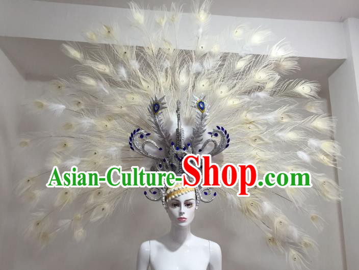 Top Grade Samba Dance Props Brazilian Carnival Catwalks White Feather Wings for Kids