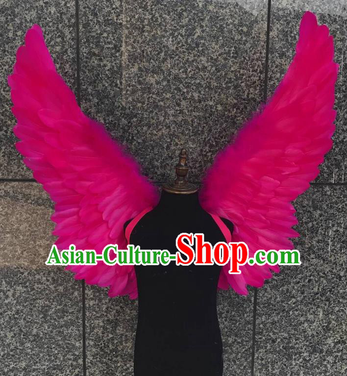 Top Grade Samba Dance Props Brazilian Carnival Catwalks Rosy Butterfly Feather Wings for Kids