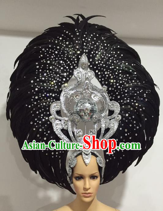 Feather Brazilian Carnival Headdress Rio Samba Dance Miami Catwalks Deluxe Hair Accessories for Women