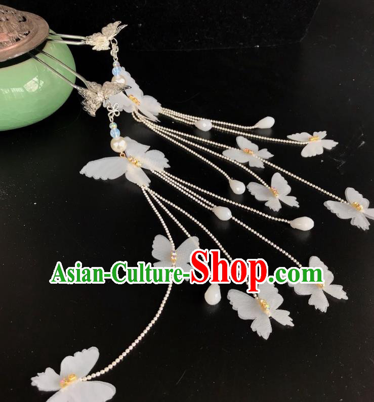 Chinese Traditional Hair Accessories Tassel Step Shake Ancient Butterfly Hairpins for Women