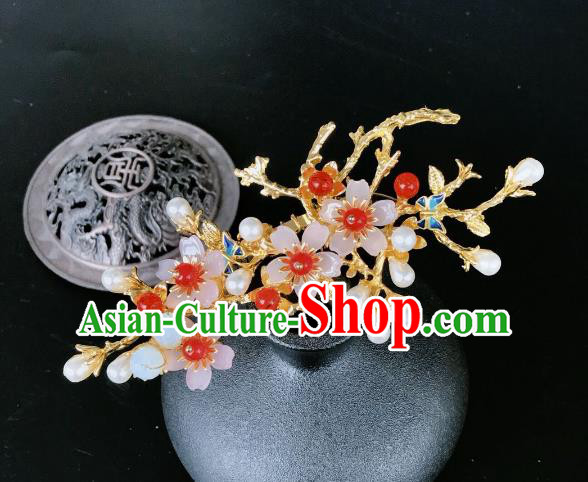 Chinese Traditional Hair Accessories Ancient Hanfu Cherry Blossom Hairpins for Women