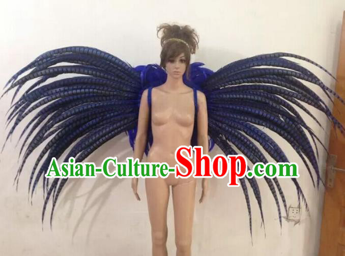 Customized Catwalks Props Brazilian Rio Carnival Samba Dance Ostrich Feather Deluxe Wings for Women