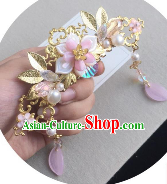 Chinese Traditional Hair Accessories Cherry Blossom Phoenix Coronet Ancient Hanfu Hairpins for Women