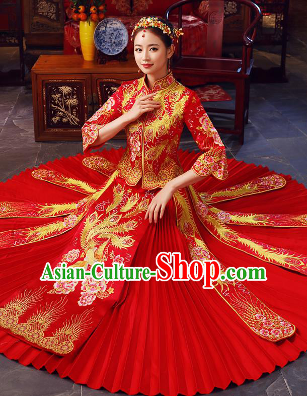 Traditional Chinese Wedding Costumes Traditional Xiuhe Suits Ancient Chinese bridal Full Dress