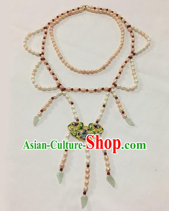 Traditional Chinese Ancient Princess Jewelry Accessories Hanfu Conophytum Pucillum Necklace for Women