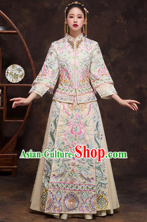 Traditional Chinese Wedding Costumes Traditional Xiuhe Suits Ancient Chinese bridal Full Dress