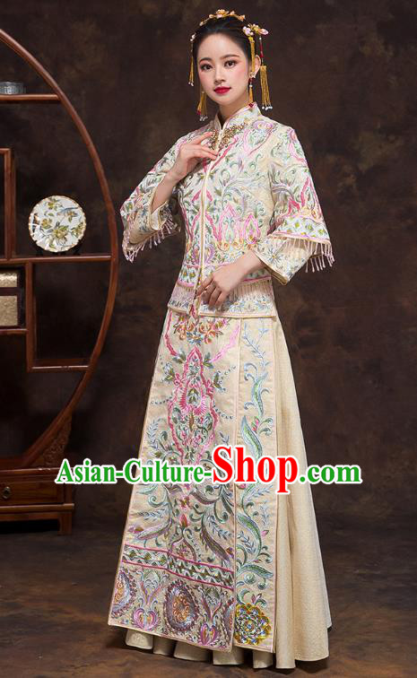 Traditional Chinese Wedding Costumes Traditional Xiuhe Suits Ancient Chinese bridal Full Dress