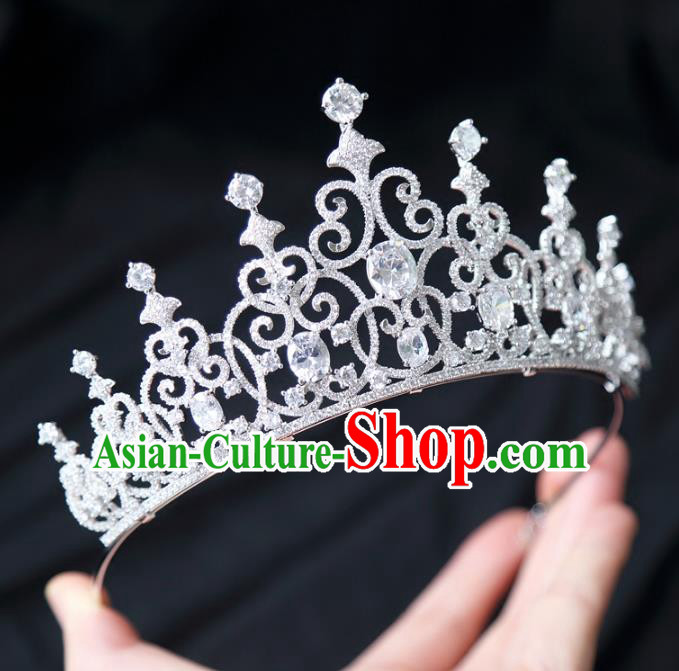 Top Grade Wedding Hair Accessories Hair Clasp Bride Zircon Royal Crown for Women