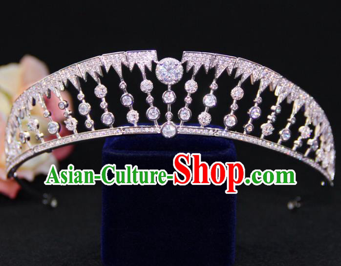 Top Grade Wedding Bride Hair Accessories Baroque Palace Princess Zircon Royal Crown for Women