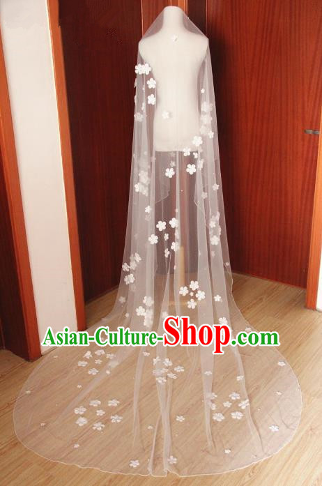 Handmade Wedding Hair Accessories White Bridal Veil Headwear for Women